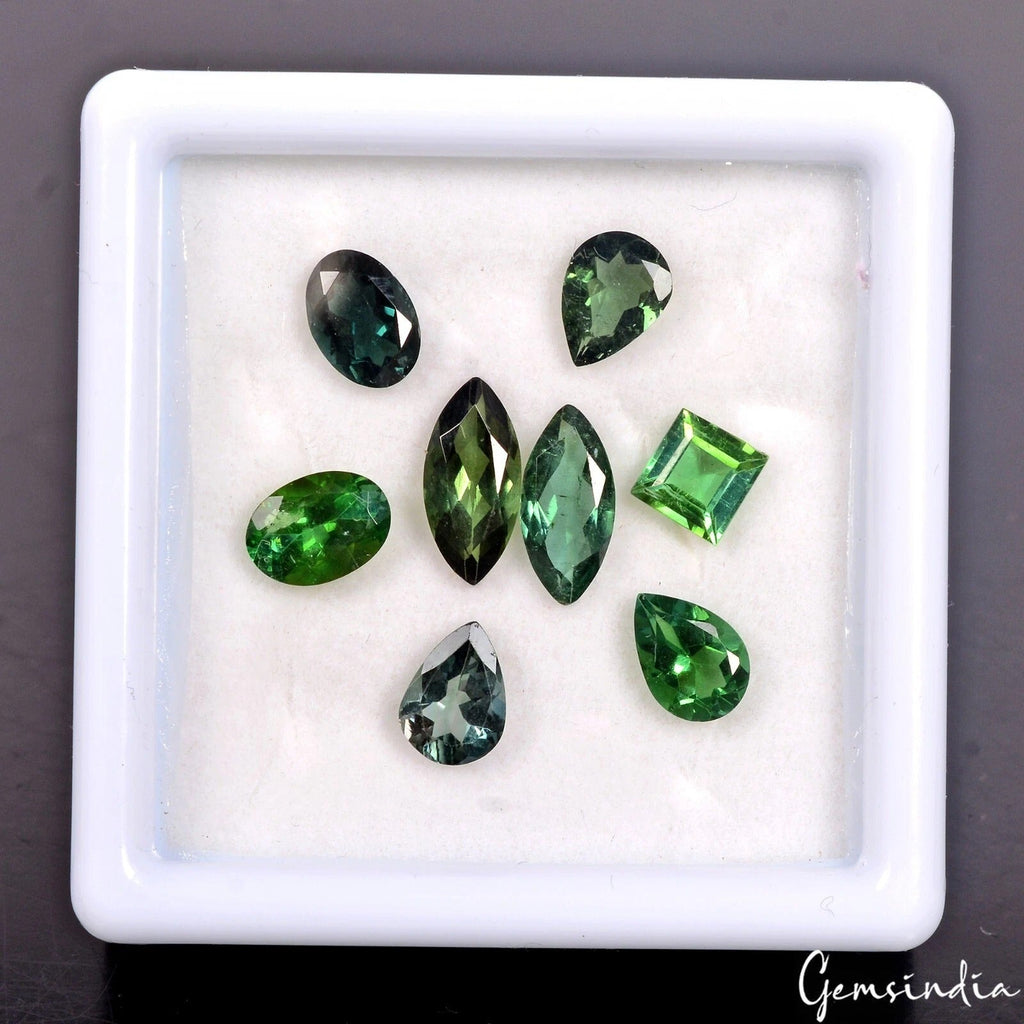 Natural AAA Green Tourmaline Mix Cut Loose Unheated Mozambique Gemstones~5.80 Ct