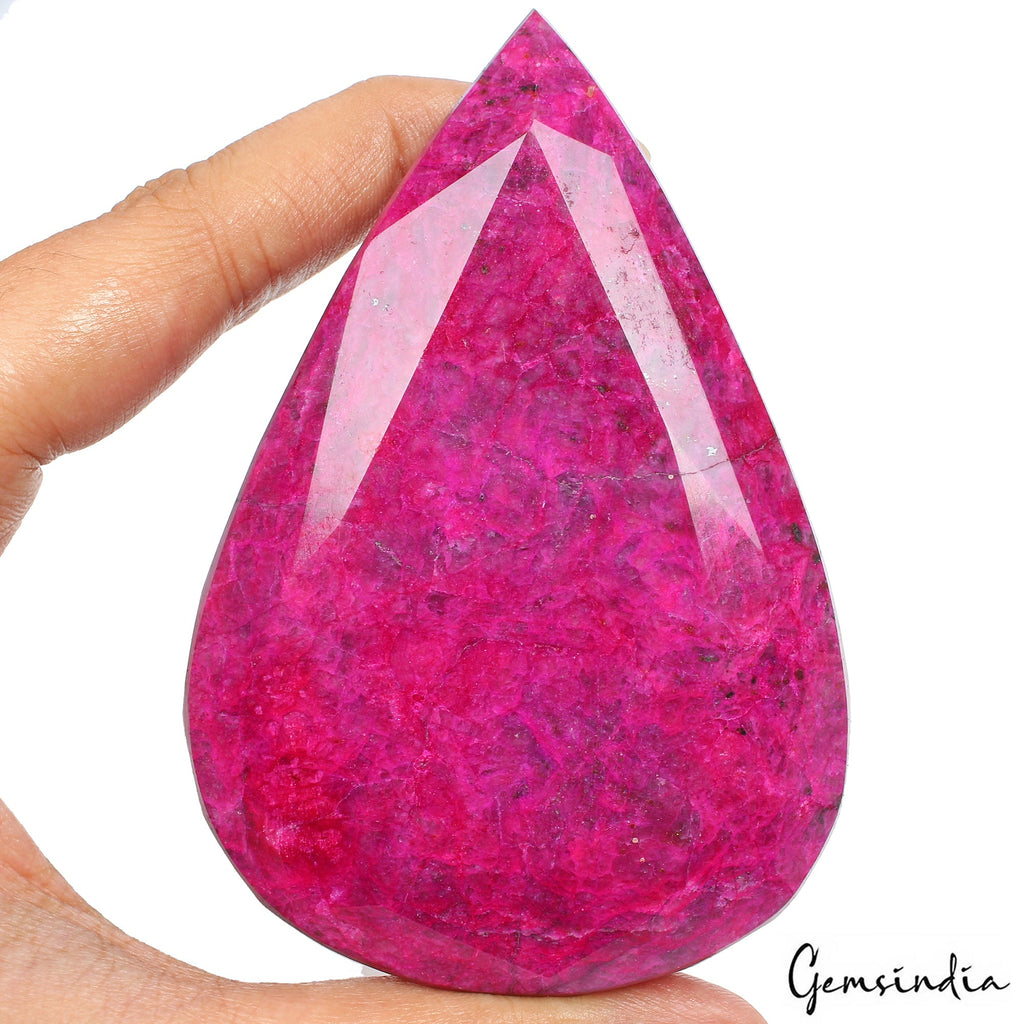 1340 Cts Natural Top Rose Pink Ruby Pear Faceted Loose Huge Size Gem-92x62x29mm