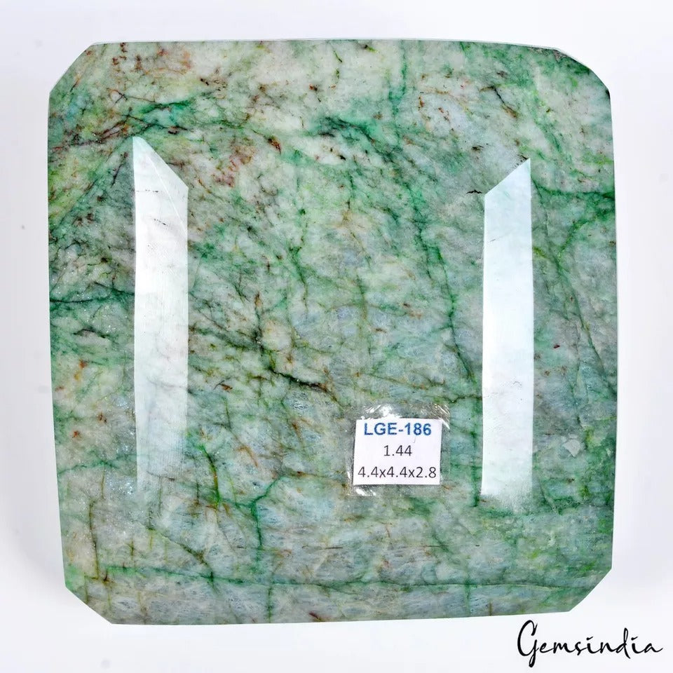 1440Gm Natural Brazilian Green Emerald Octagon Cut Huge Museum Size Loose Gem NM