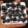 390 Cta/22 Pcs Natural Untreated Black Onyx Mixed Cab Wholesale Loose Gems Lot