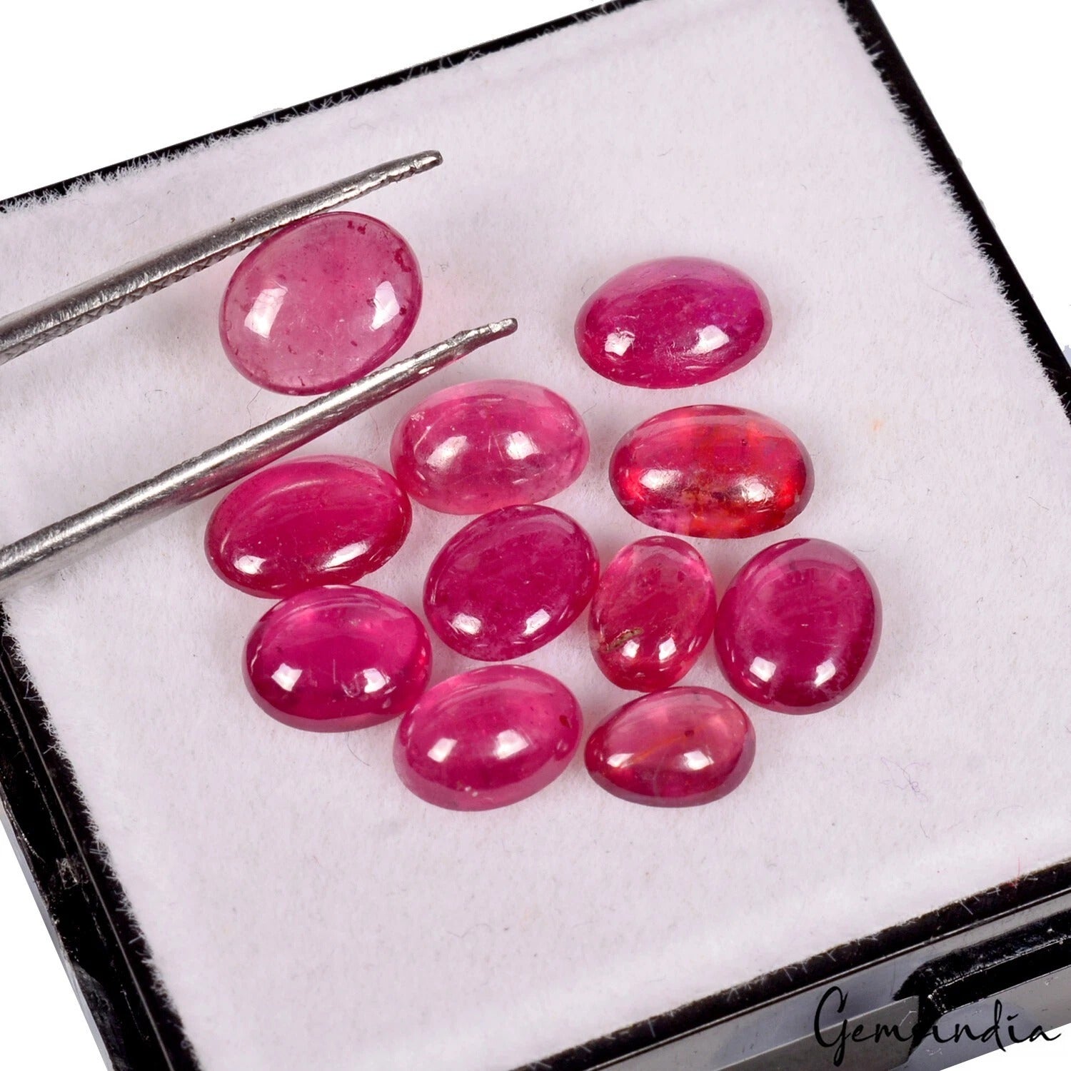 10.40 Ct CERTIFIED Natural Heated Mozambique Ruby Oval Cab Loose Gemstone 5-7mm