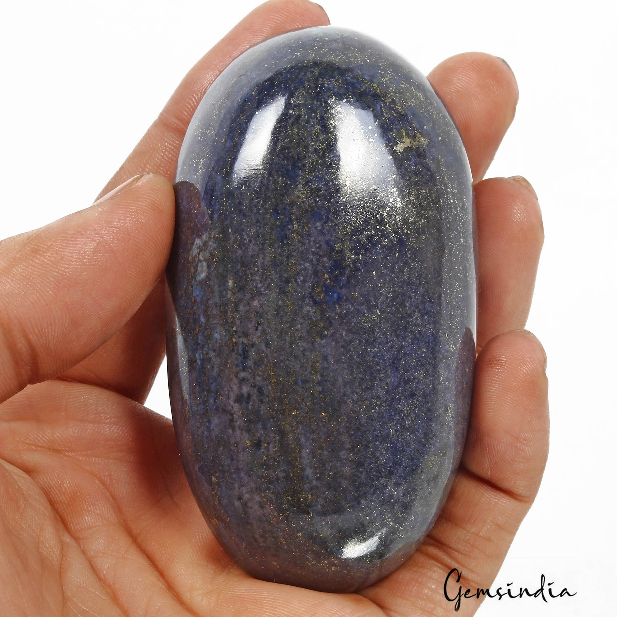 940 Ct Natural Blue Lapis Lazuli Gold Pyrite Oval Cab Huge Loose Earth Mined Gem