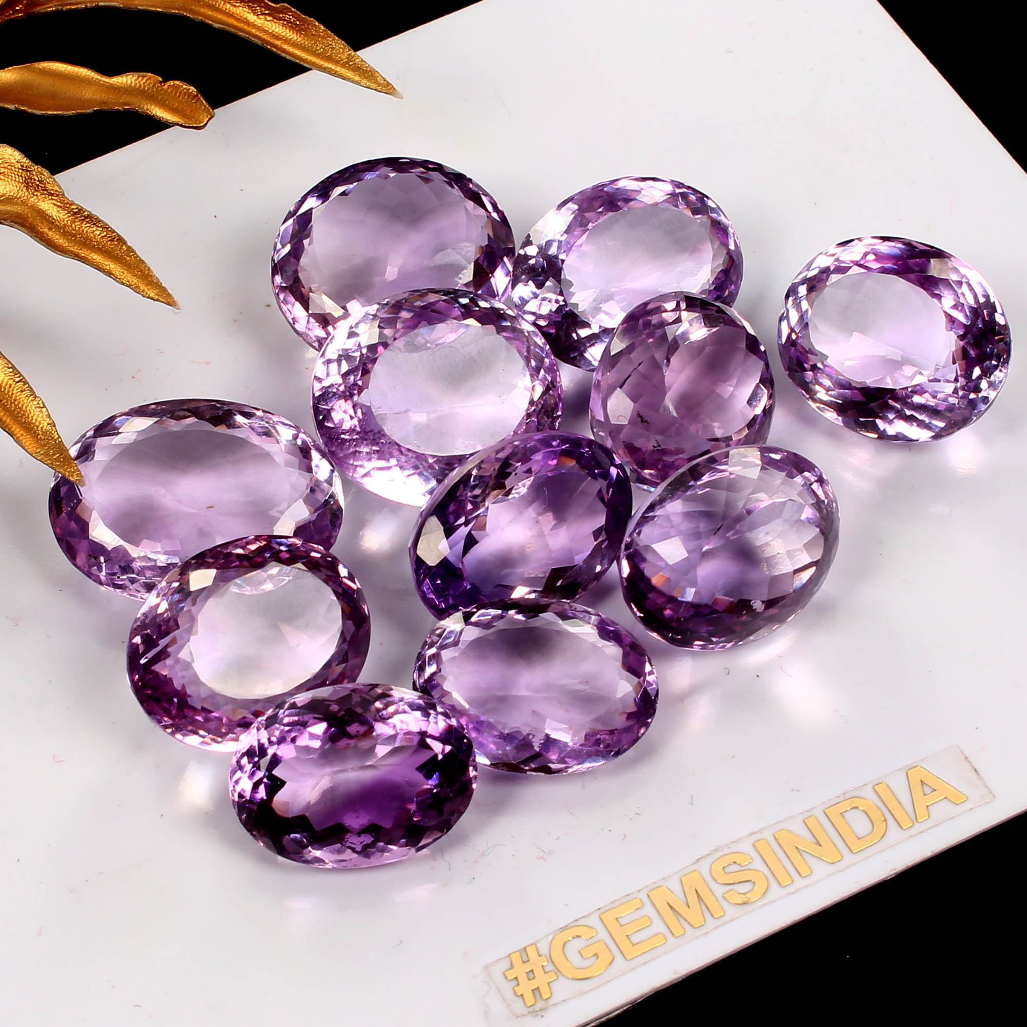 11 Pcs Natural Rich Purple Amethyst 13mm-14mm Oval Cut Huge Loose Gemstones Lot