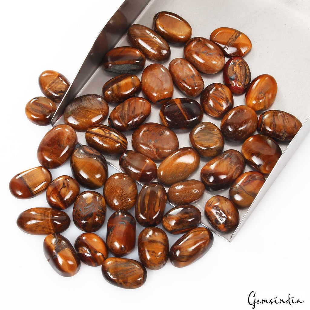 270.00 Ct Natural Red Yellow Tiger Eye Mix Cab Wholesale Loose Gems Lot 43 Pcs