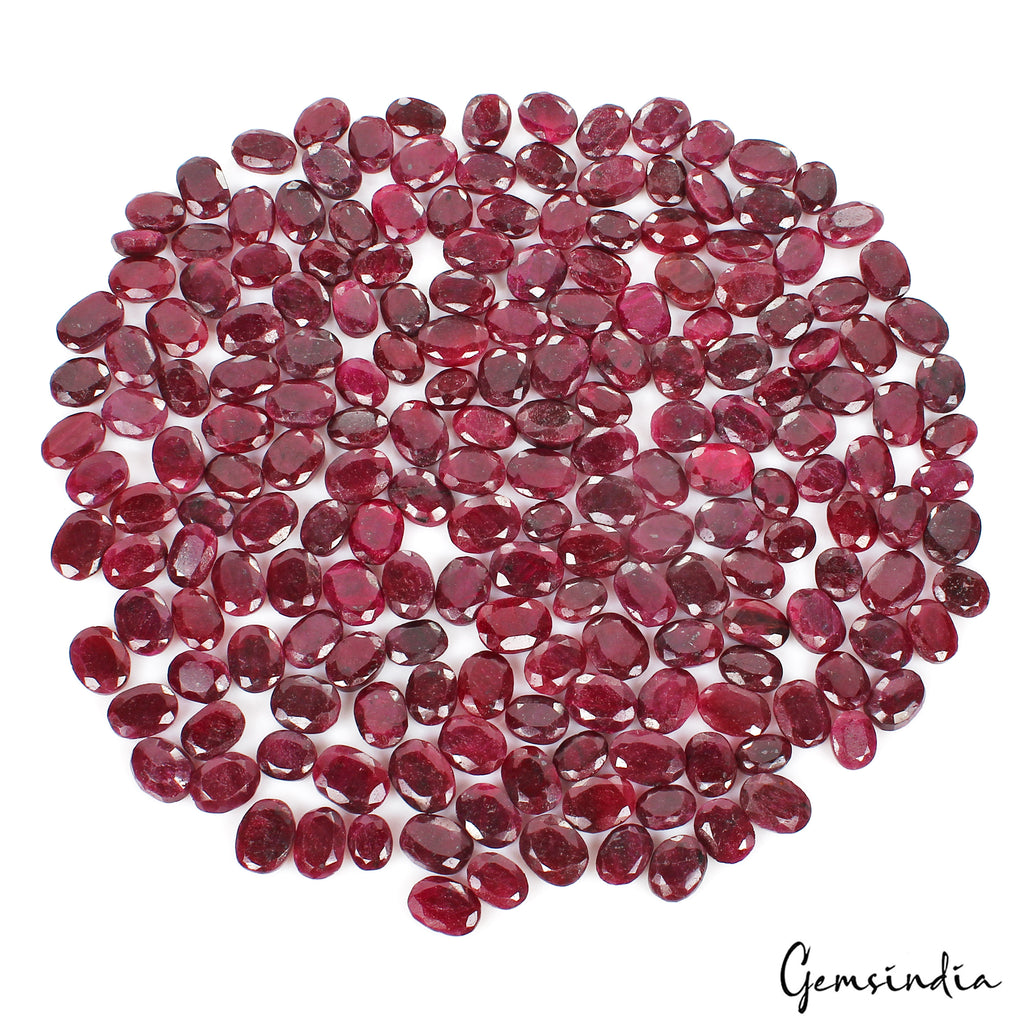 Ruby Lot, Loose Gemstone, Color Enhanced, Red — 195 Pieces, 12mm to 18mm, 3000 Ct, Madagascar
