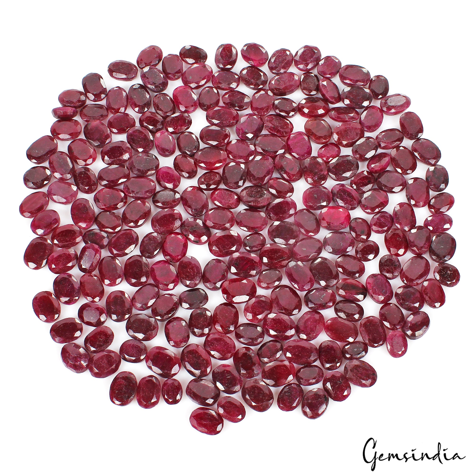 Ruby Lot, Loose Gemstone, Color Enhanced, Red — 195 Pieces, 12mm to 18mm, 3000 Ct, Madagascar