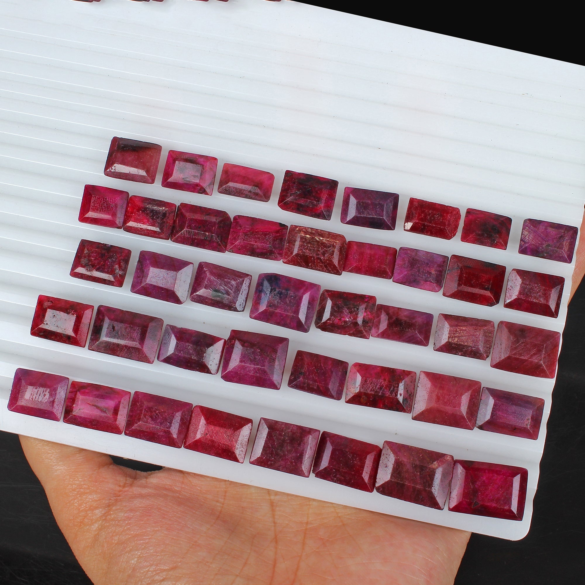 450 Ct Natural Red Ruby Baguette Cut Loose 11mm-18mm jewelry Gemstones ~40 Pcs