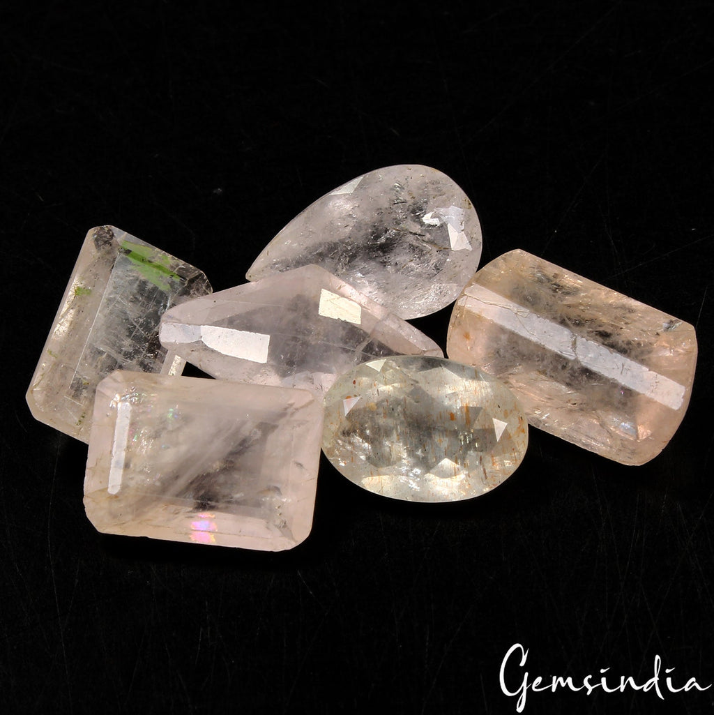 29.00 Ct Natural PInk Morganite Loose Unheated Mix Cut Gemstone From Brazil 6 Pc