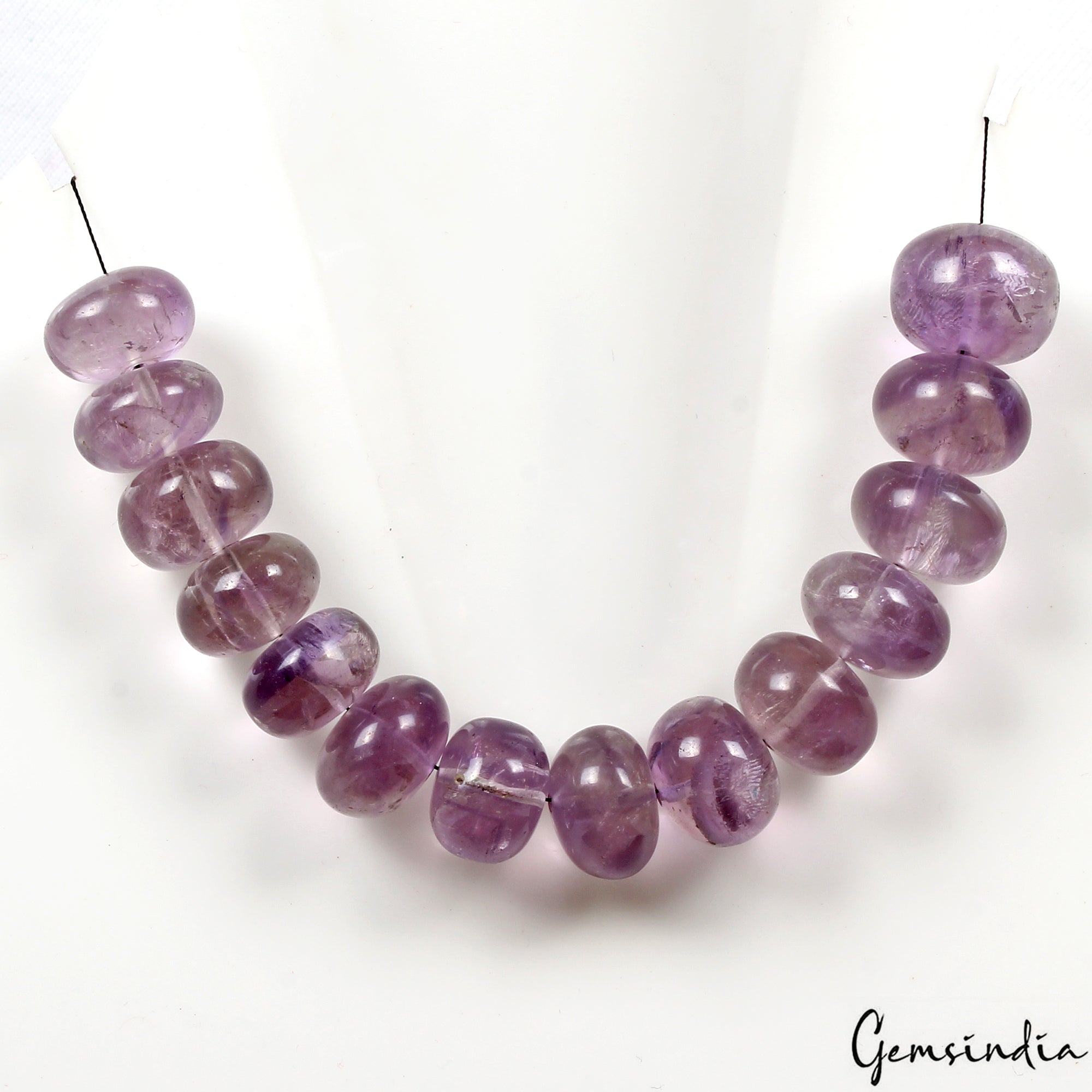 390 Ct/14 Pcs Natural Brazilian Purple Amethyst Round Cab Drilled Beads Gems Lot
