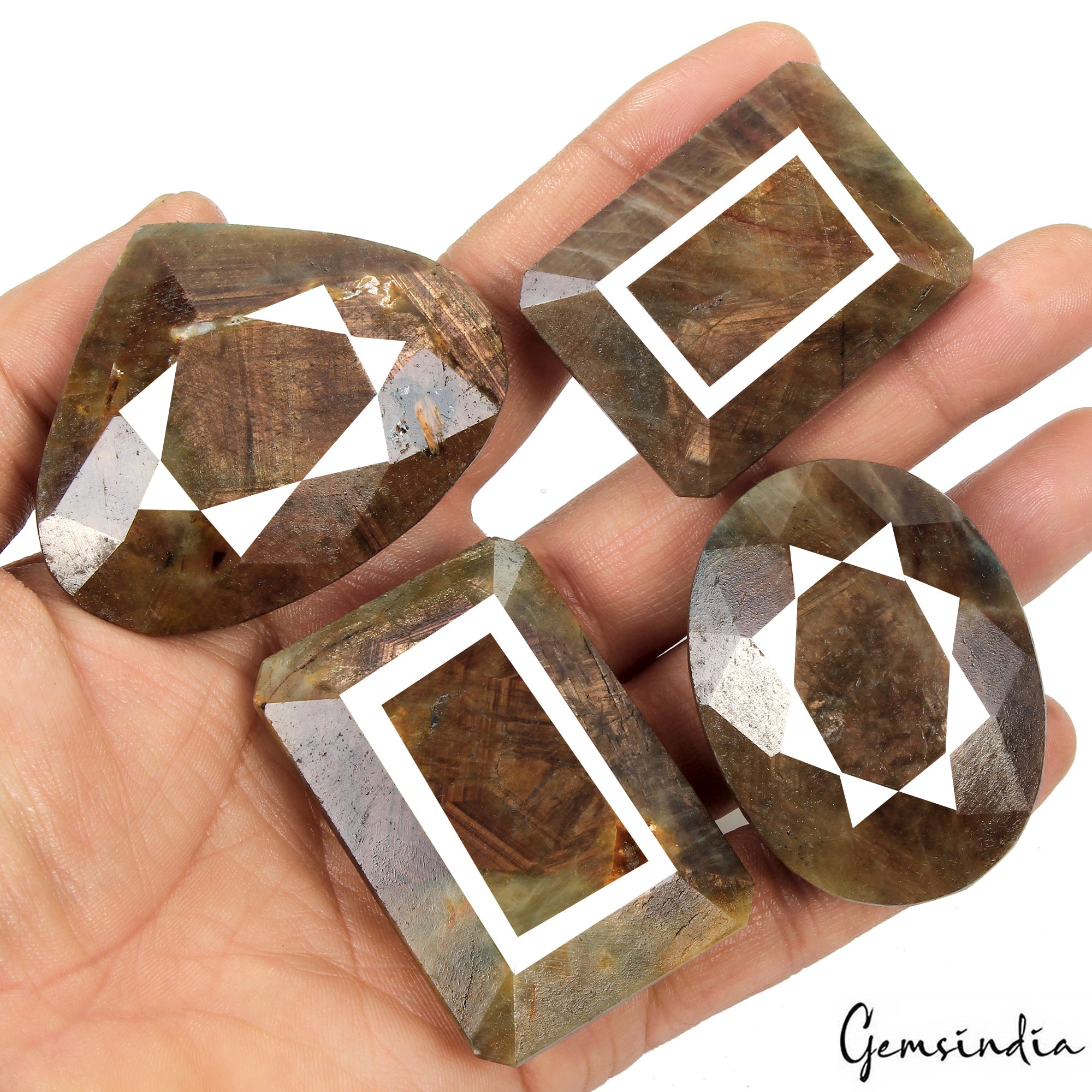 1830 Ct Natural Untreated Brown Golden Sapphire Mix Cut Faceted Loose Gems Lot