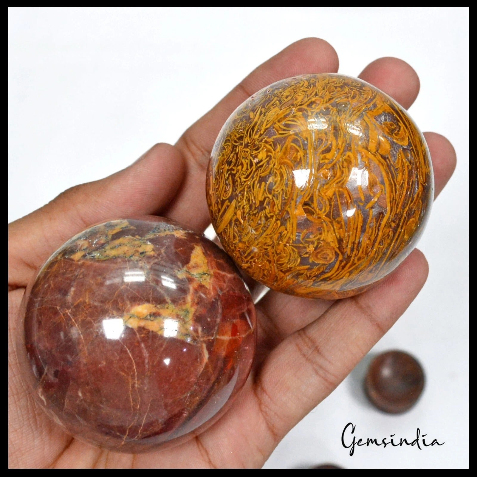 Multi-Gemstone Sphere, Untreated — 7 Pieces, 55mm to 57mm, 1.78 Kg (8900 Ct)