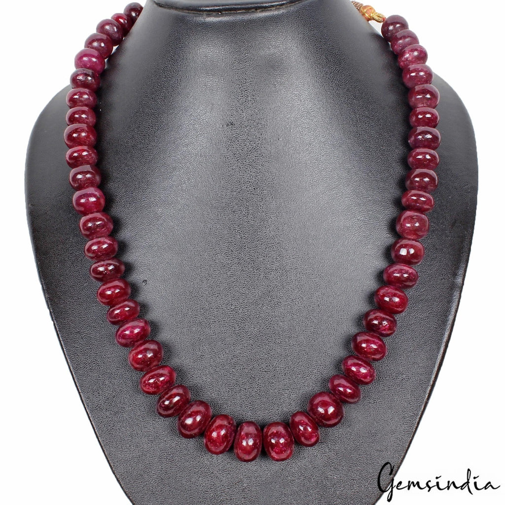 Ruby Necklace, Red — 12mm to 16mm, 940 Ct, India