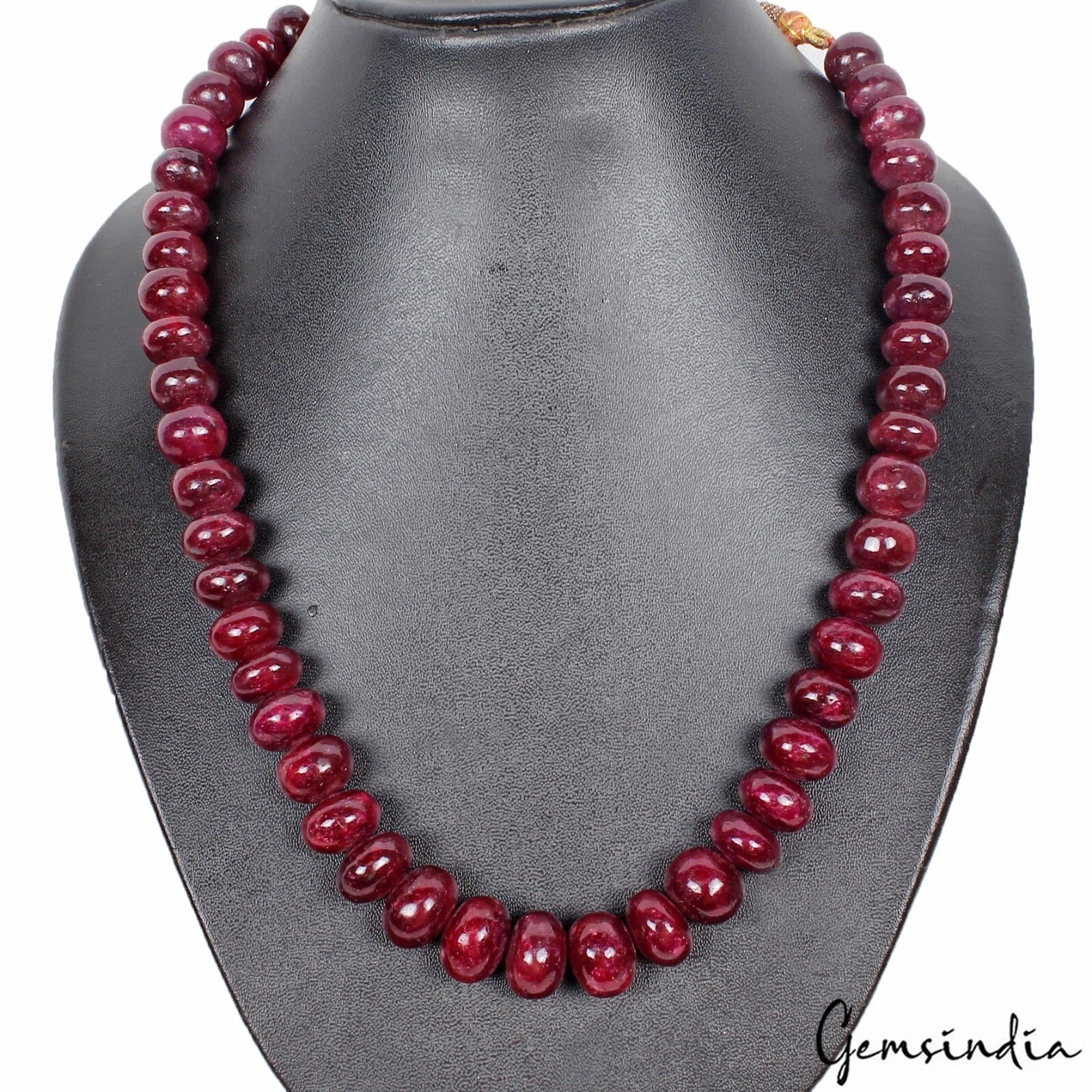 Ruby Necklace, Red — 12mm to 16mm, 940 Ct, India
