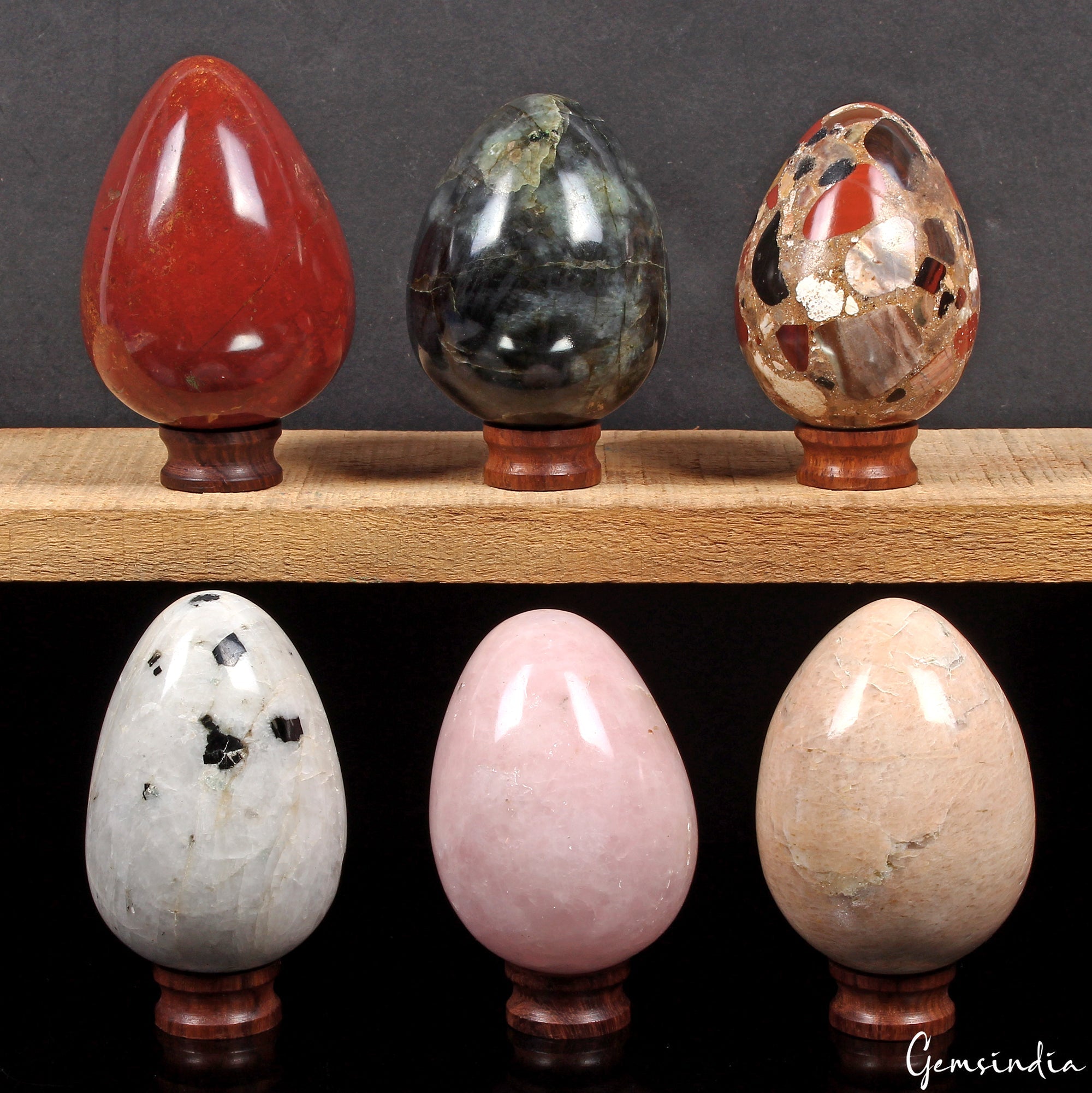 2 Kilo Natural Multi Gemstones Polished Crystal Healing Mineral Eggs /6 Pcs