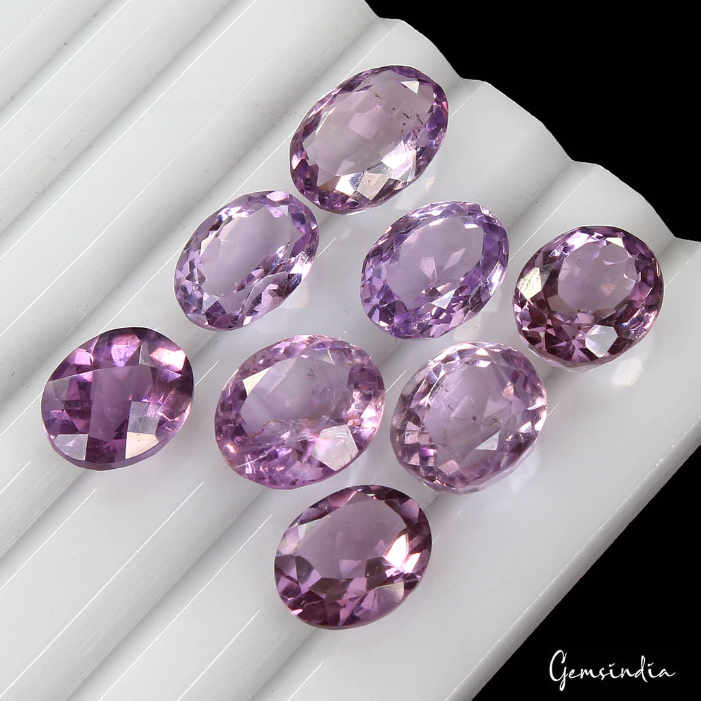 Amethyst Lot, Loose Gemstone, Untreated, Purple — 8 Pieces, 11mm to 13mm, 32.30 Ct