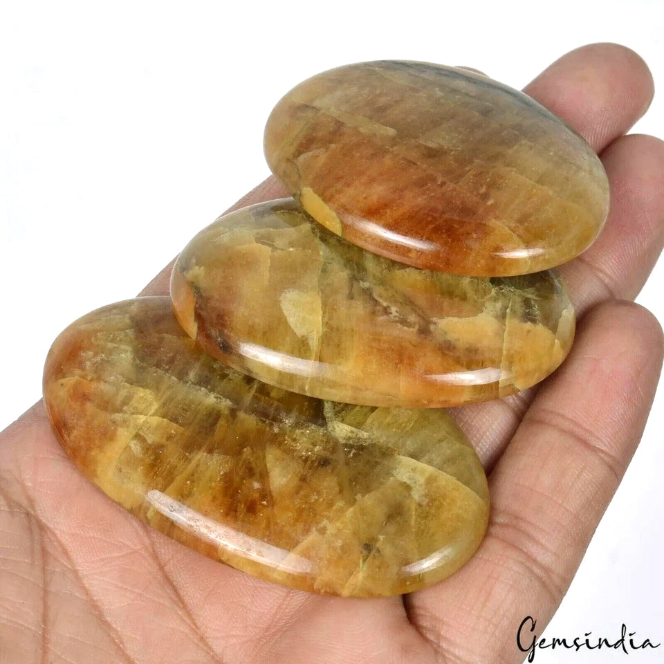 430 Ct Natural Untreated Yellow Beryl /Heliodor Oval Cab Loose 17-20mm Gemstones