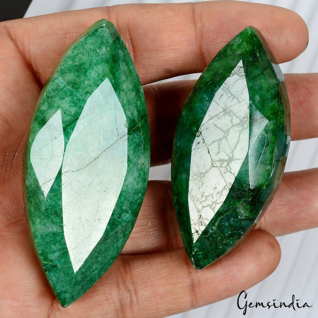 640 Ct. Natural Green Emerald Marquise Cut Loose Brazilian Gemstones 60-69mm
