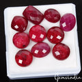 Certified 45.70 Cts/10 Pcs Natural Red Ruby Mix Checker Cut Gems Lot For Jewelry