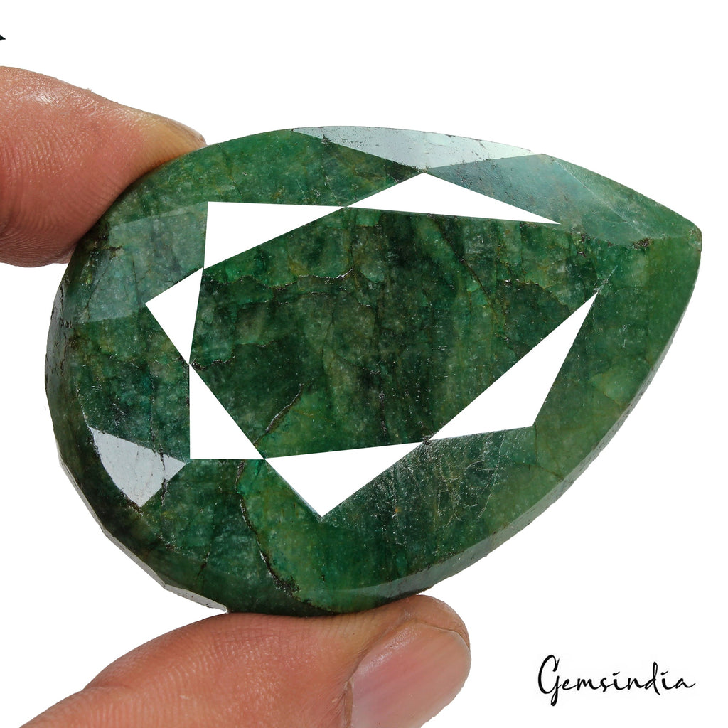 470 Ct Natural Green Brazilian Emerald Pear Faceted Earth Mined Huge Size Gems