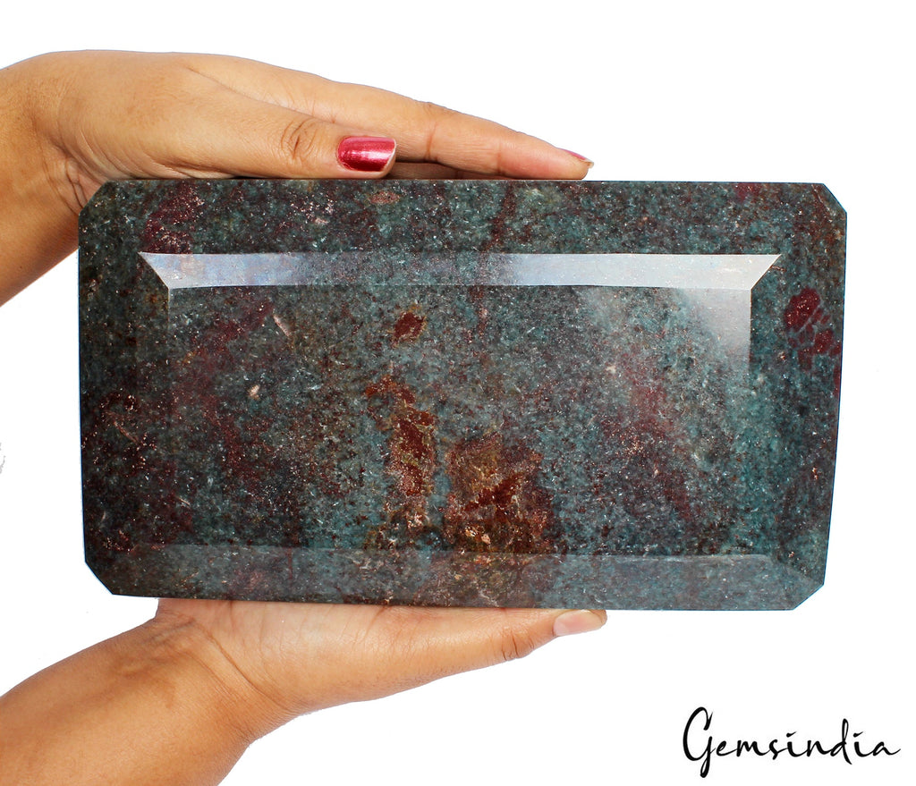 8.2 Kilo Natural Untreated Ruby Kyanite Octagon Cut Large Collectible Gemstone