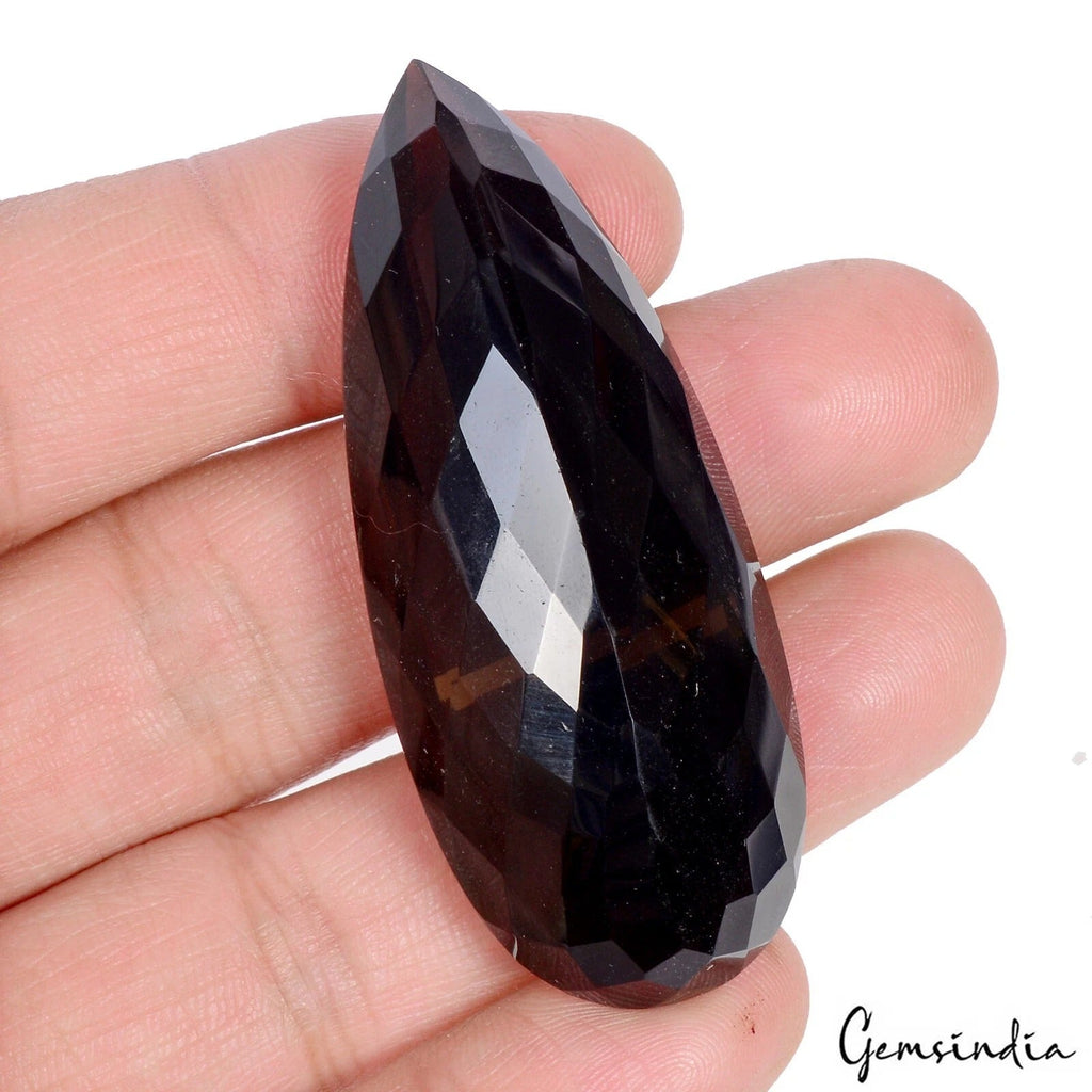 134.40 Cts Natural Untreated Dark Brown Smoky Quartz Pear Faceted Cut Loose Gem