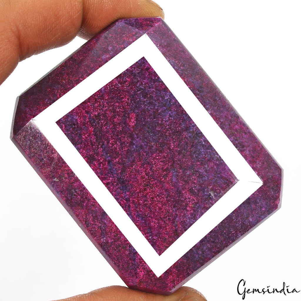 Share Certified 1480 Cts Natural Dark Red Ruby Octagon Huge Size Loose Earth min