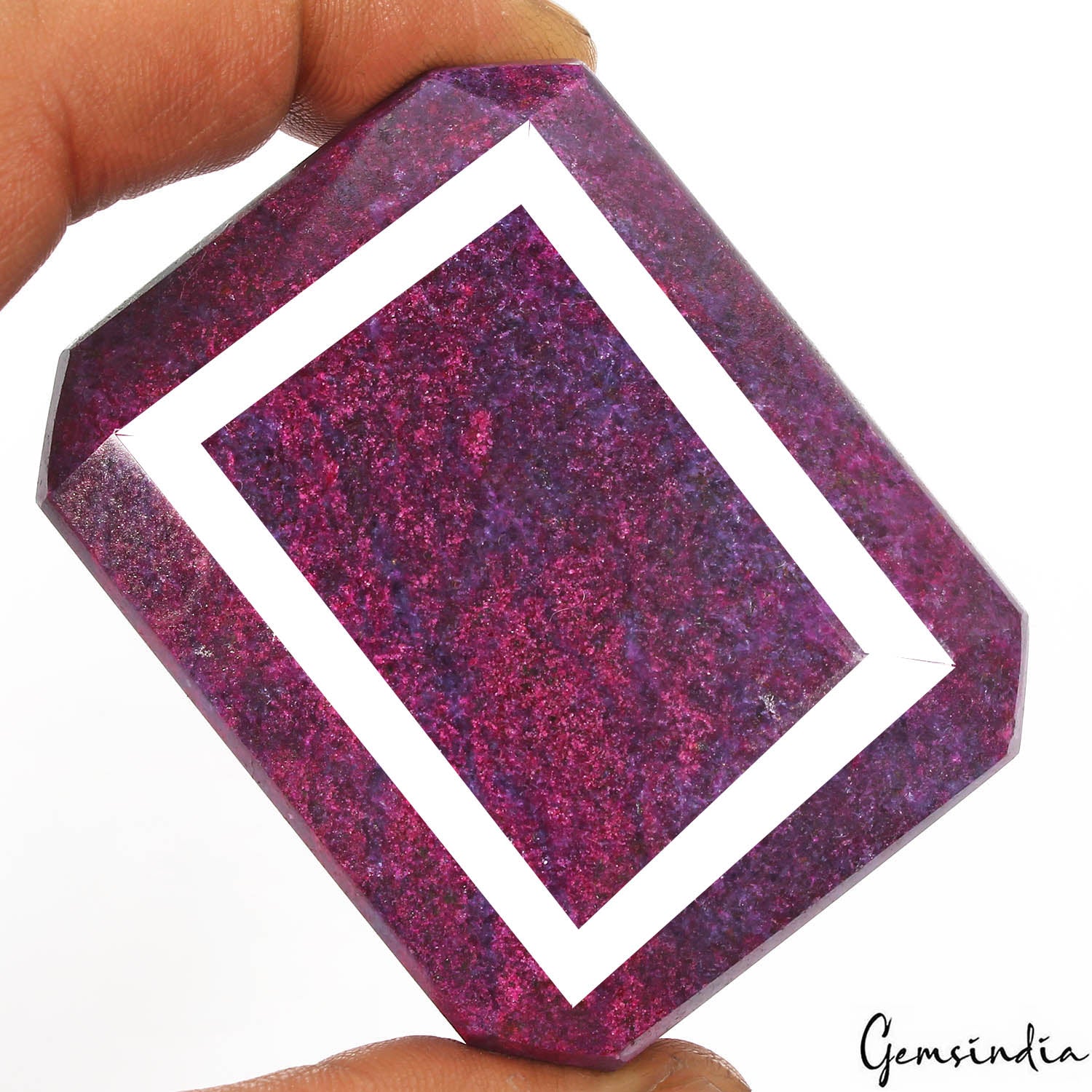 Share Certified 1480 Cts Natural Dark Red Ruby Octagon Huge Size Loose Earth min