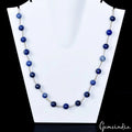 197.10 Ct Natural Blue Lapis Lazuli Round Cab Beaded Single Strand Necklace 20in