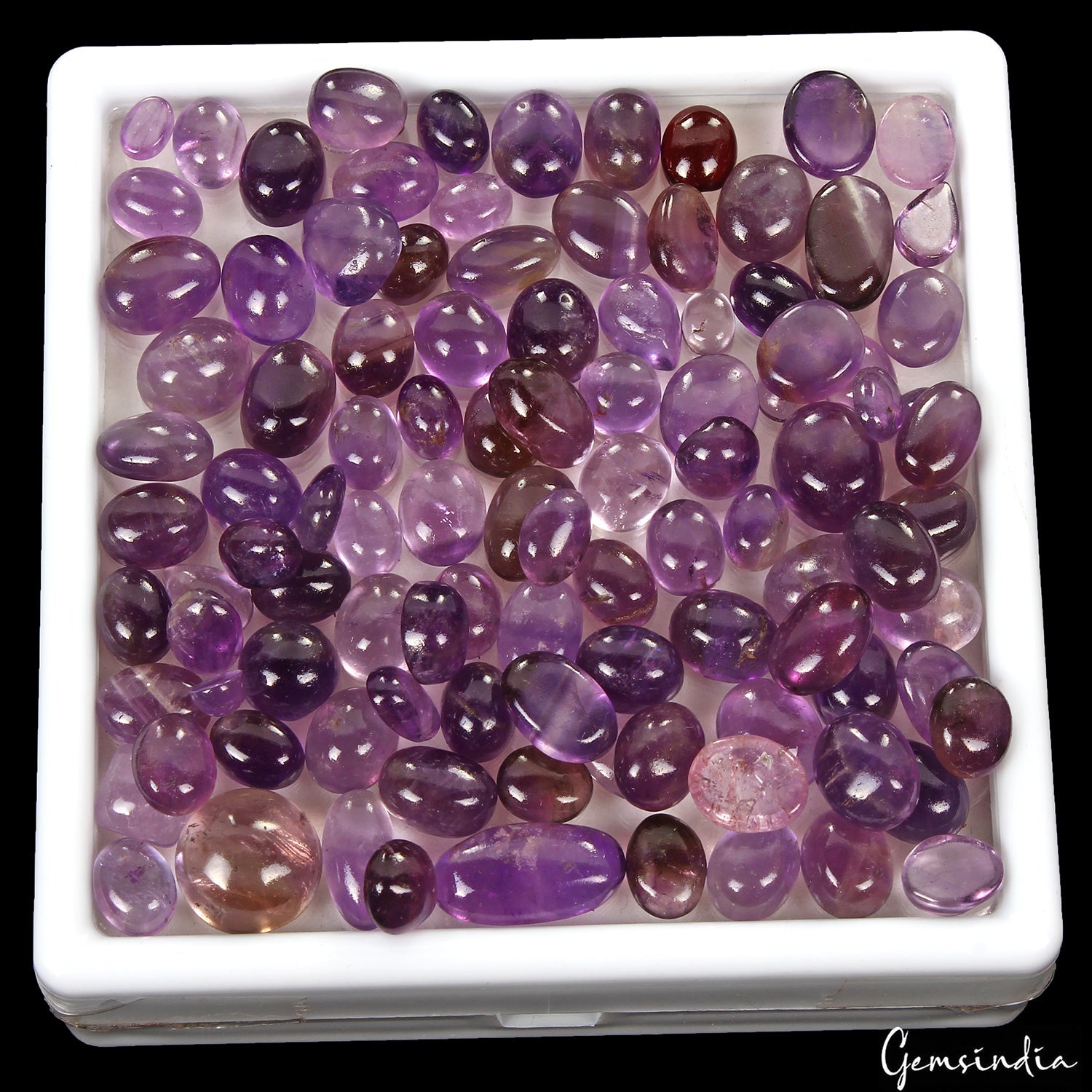 280 Ct. Natural Untreated Purple Amethyst Oval Cabochon Wholesale Loose Gems Lot