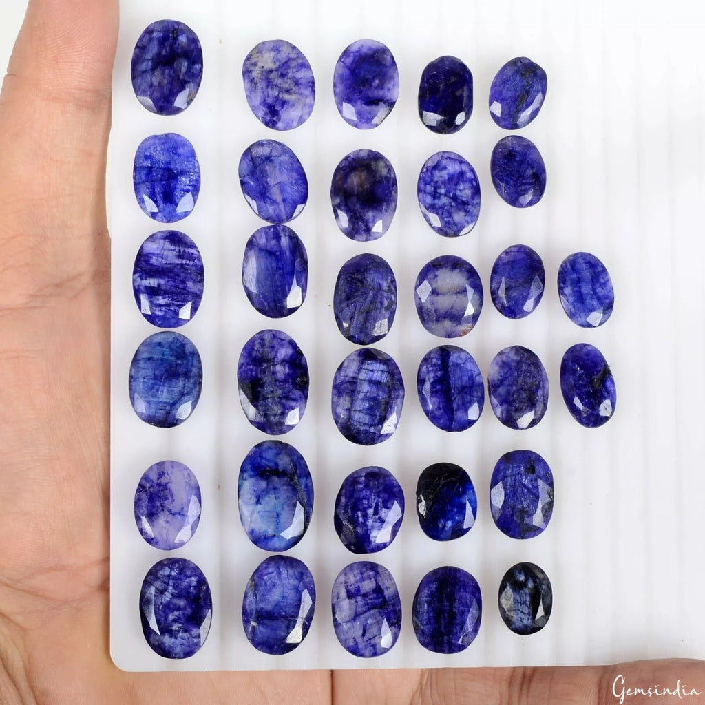 287.80 Ct/32 Pcs Natural Blue Beryl Oval Faceted Loose Jewelry Making Gemstone