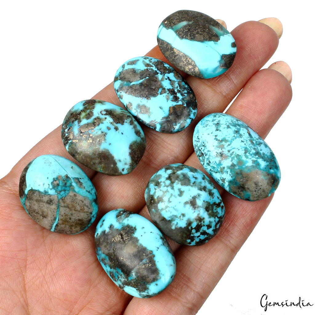 7 Pcs/240 Ct Natural Turquoise Top Quality 23-28mm Cab Untreated Loose Gemstones