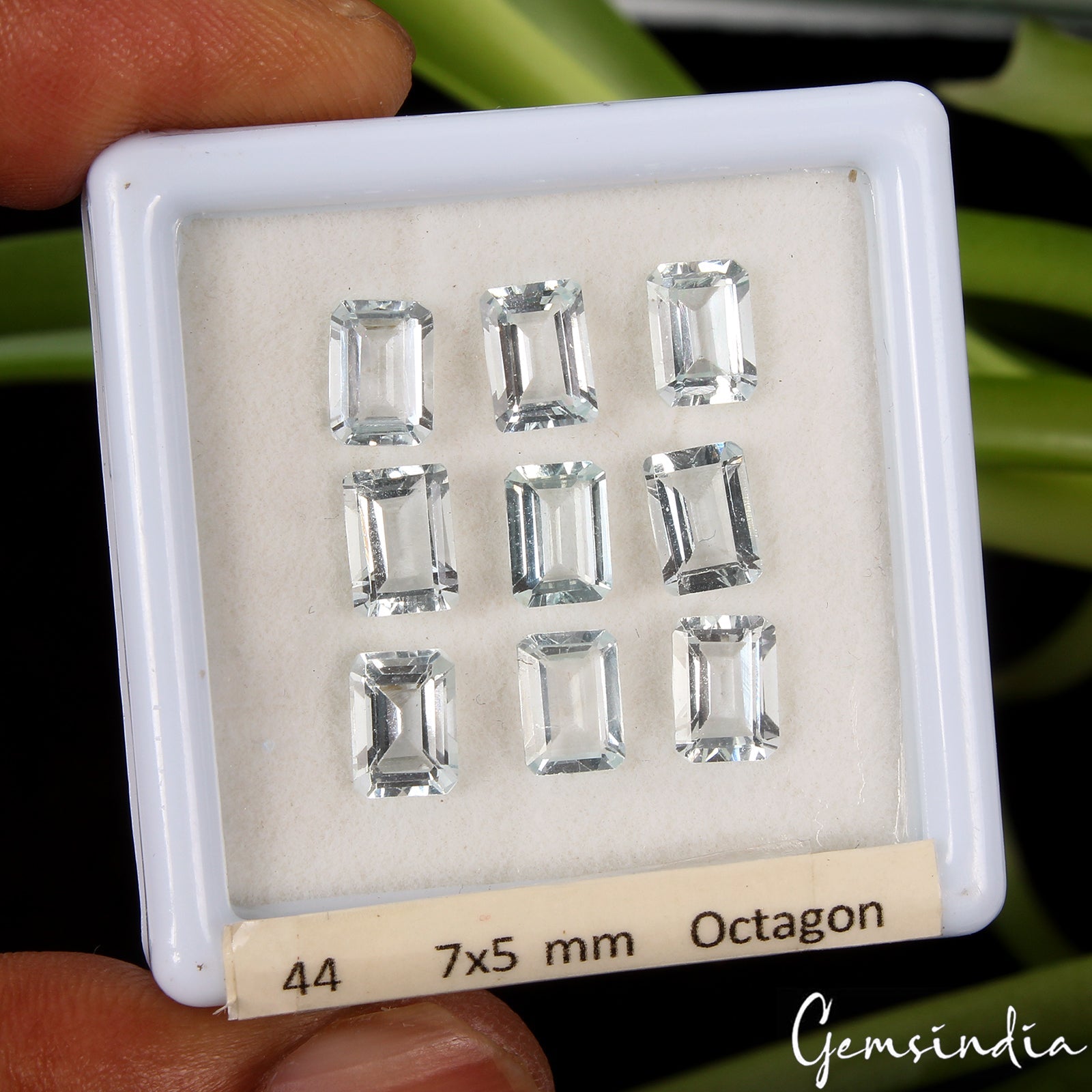 Wholesale 7x5mm Emerald Cut Natural Aquamarine Loose Calibrated Gemstones~ 9 Pcs