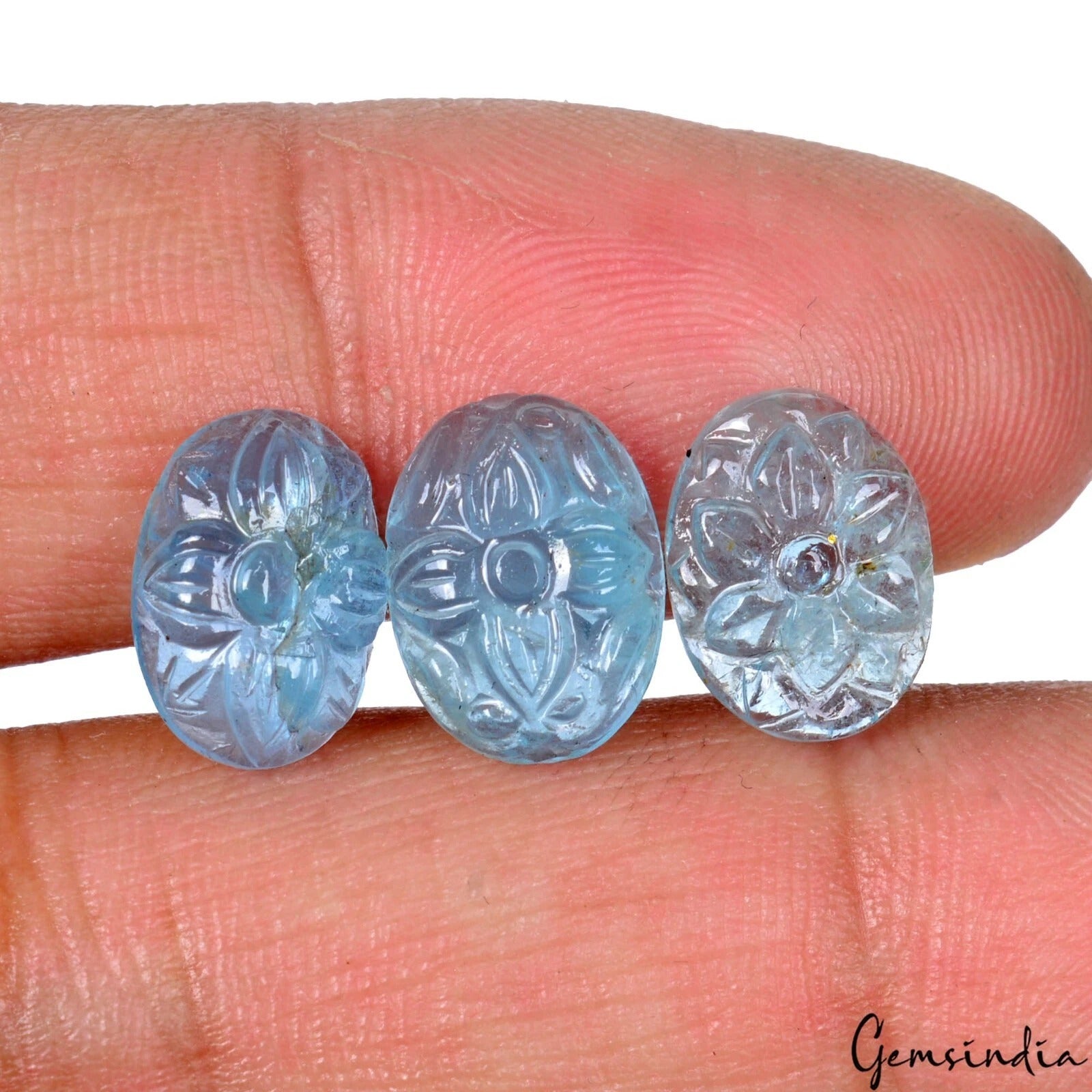 8.70 Ct Natural Aquamarine Carving Untreated Top Quality Certified Gems ~11x8mm