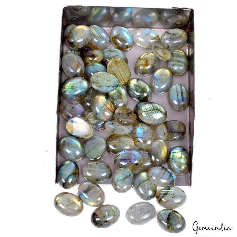 430 Ct Natural Untreated Multi Shine Labradorite Oval 15mmx12mm Calibrated Gems