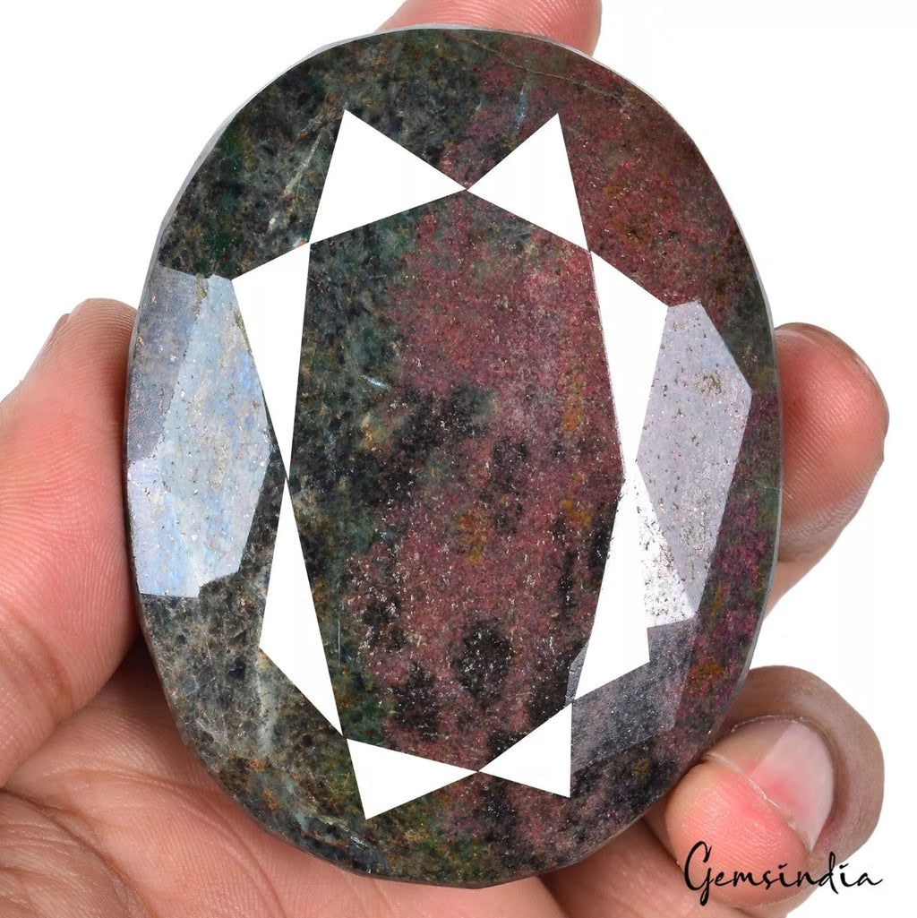 Ruby Kyanite Loose Gemstone, Oval Cut, Untreated — 69x54x22mm, 925 Ct, Madagascar