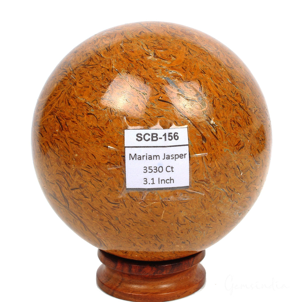 3530 Ct Natural Mariam Jasper Healing Crystal Mineral Sphere Gemstone With Stand