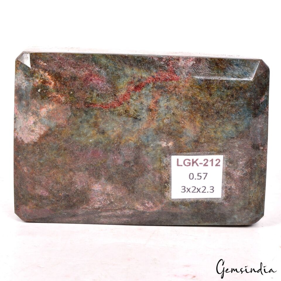 570 Gram Natural Untreated Ruby Kyanite Octagon Faceted Huge Size Loose Gemstone