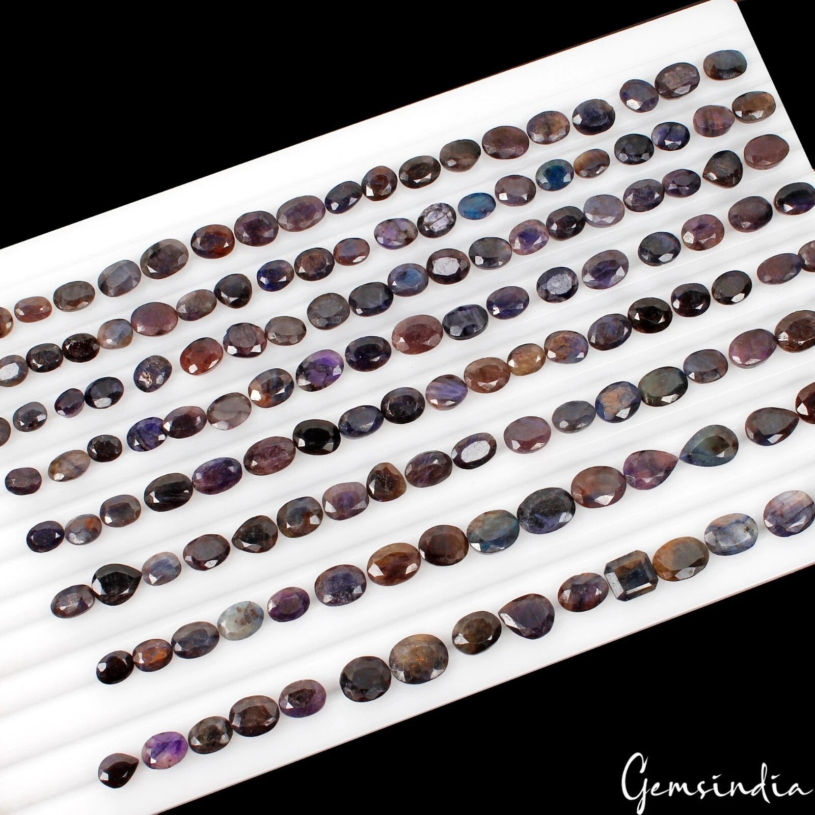 500 Ct Natural Blue Sapphire Oval Cut Faceted Loose Wholesale Gems Lot 147 Pcs