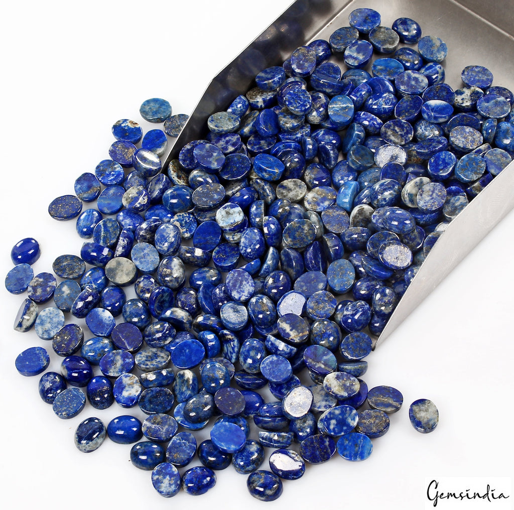 300 Pcs 10mmx8mm Lapis Lazuli Gemstone Oval Cabochon Loose Wholesale Lot~1030 Ct