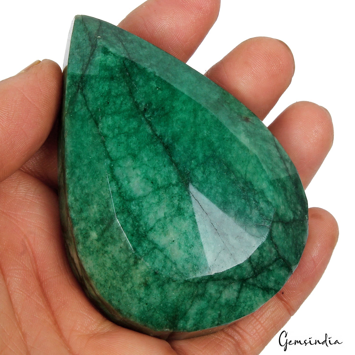 990 Ct Natural Dark Green Emerald Pear Faceted Earth Mined Loose Huge Gemstone