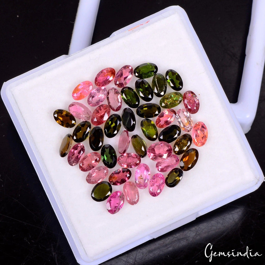 10.40 Cts/44 Pcs Natural Multi Color Tourmaline Oval Calibrated 5x3mm Gems Lot