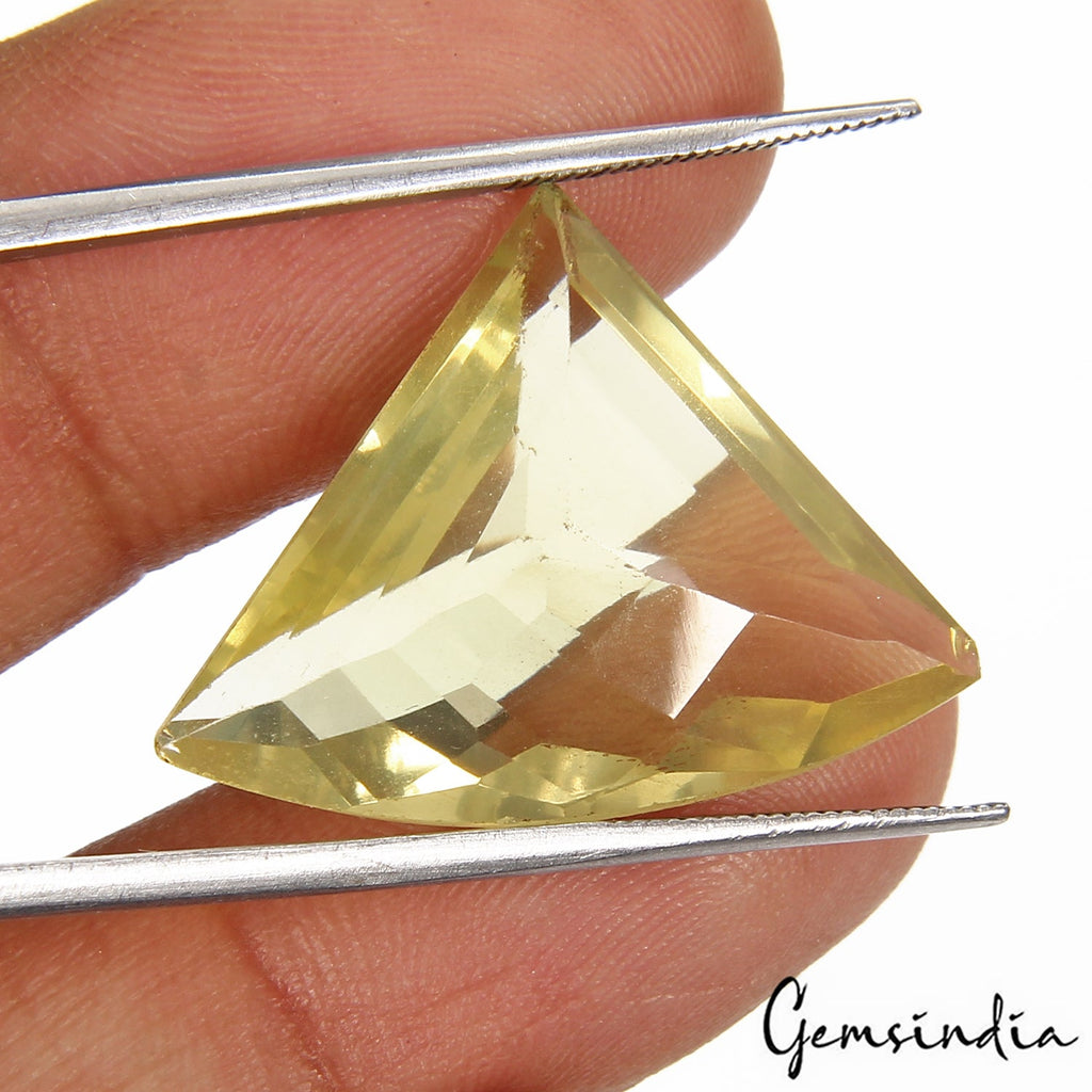 18.10Ct Natural Untreated Brazilian Lemon Citrine Fancy Cut Loose Gem For Ring