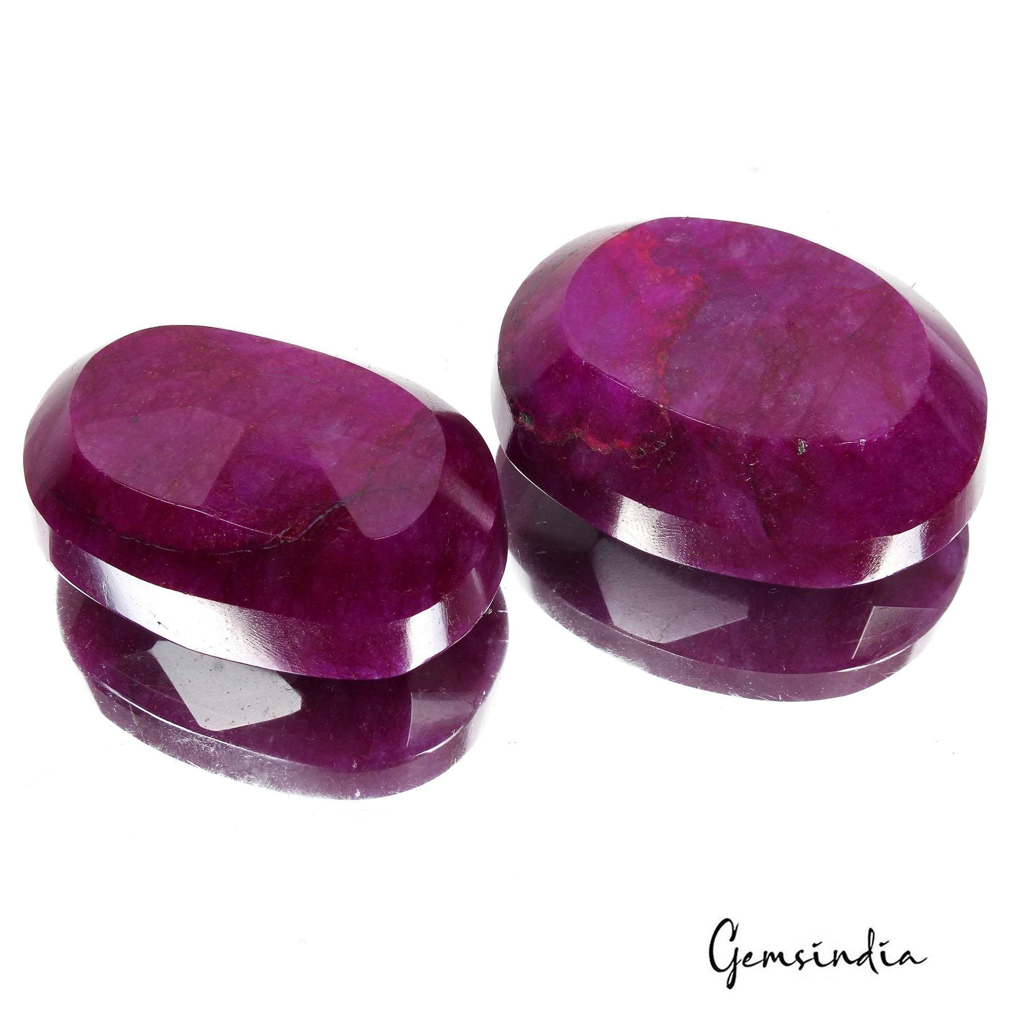 Natural Pink Red Oval Cut Faceted Beryl Bixbite Earth Mined 700 Ct Gems Lot 2 Pc