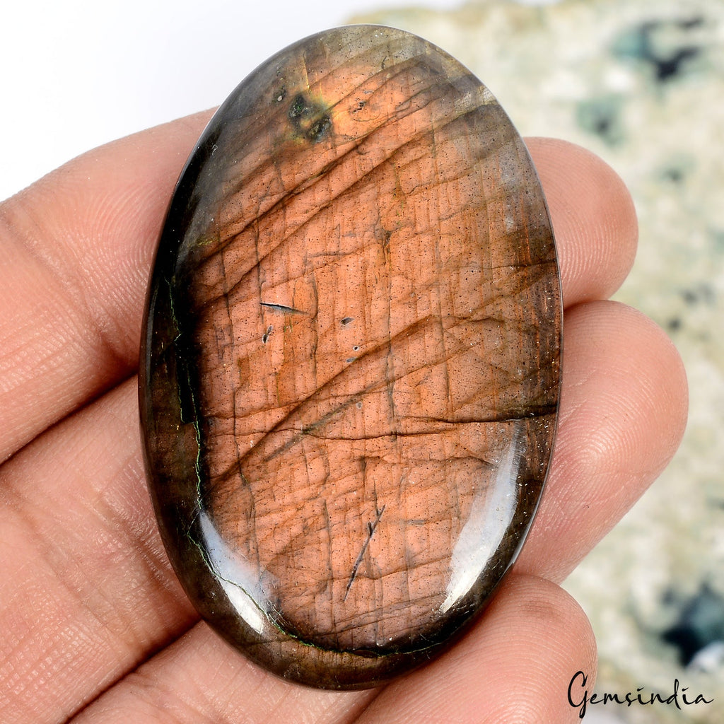 Certified 108.70 Ct Natural Pink Purple Shine Labradorite Oval Cab Polished Gem
