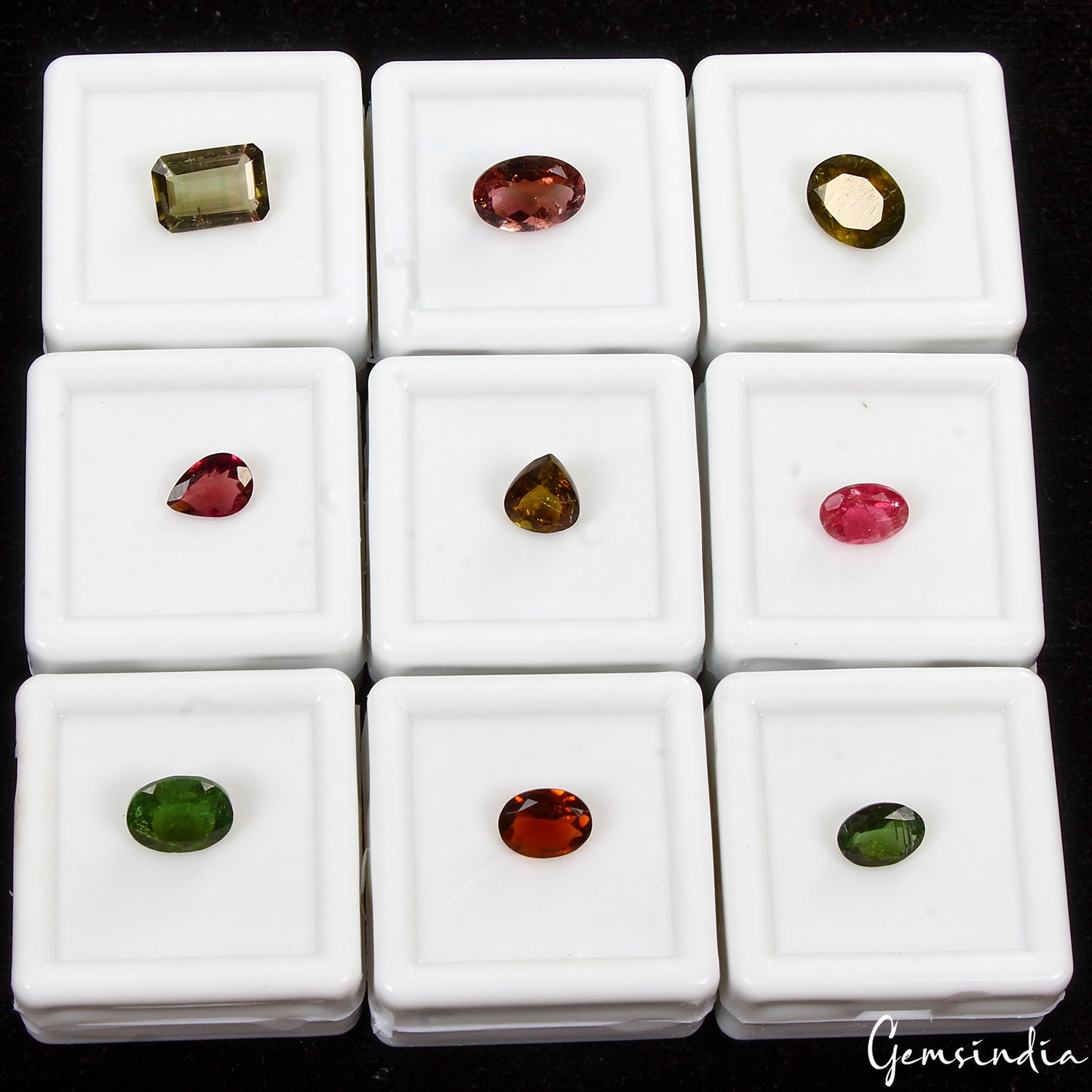 9 Pcs Natural Untreated Multi Color Tourmaline Mix Cut Loose Gemstones ~15.10Ct