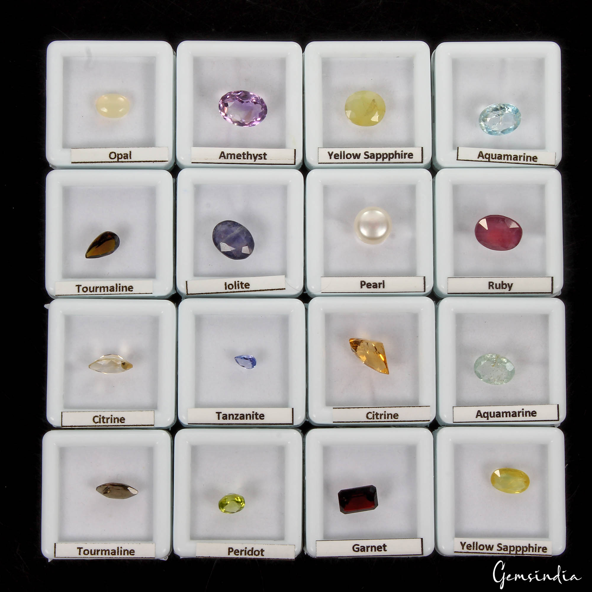 16 Pcs Estate Genuine Semi Precious Loose Mix Cut Multi Gemstones Lot Collection