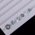 5.65 Cts/6 Pcs Natural Untreated Brazilian Blue Aquamarine Round Cut Loose Gems