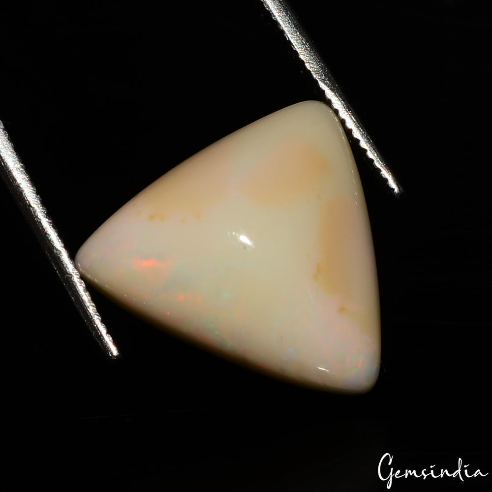 5.00 Cts Natural Ethiopian Opal Cabochon, Welo Multi Fire Trillion Huge Gemstone