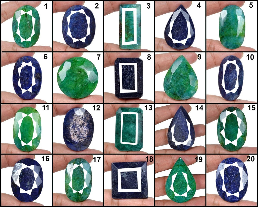 Sapphire Lot, Loose Gemstone, Oval, Pear, Round, Octagon Faceted Cut, Color Enhanced — 20 Pieces, 31mm to 51mm, 3661.70 Ct