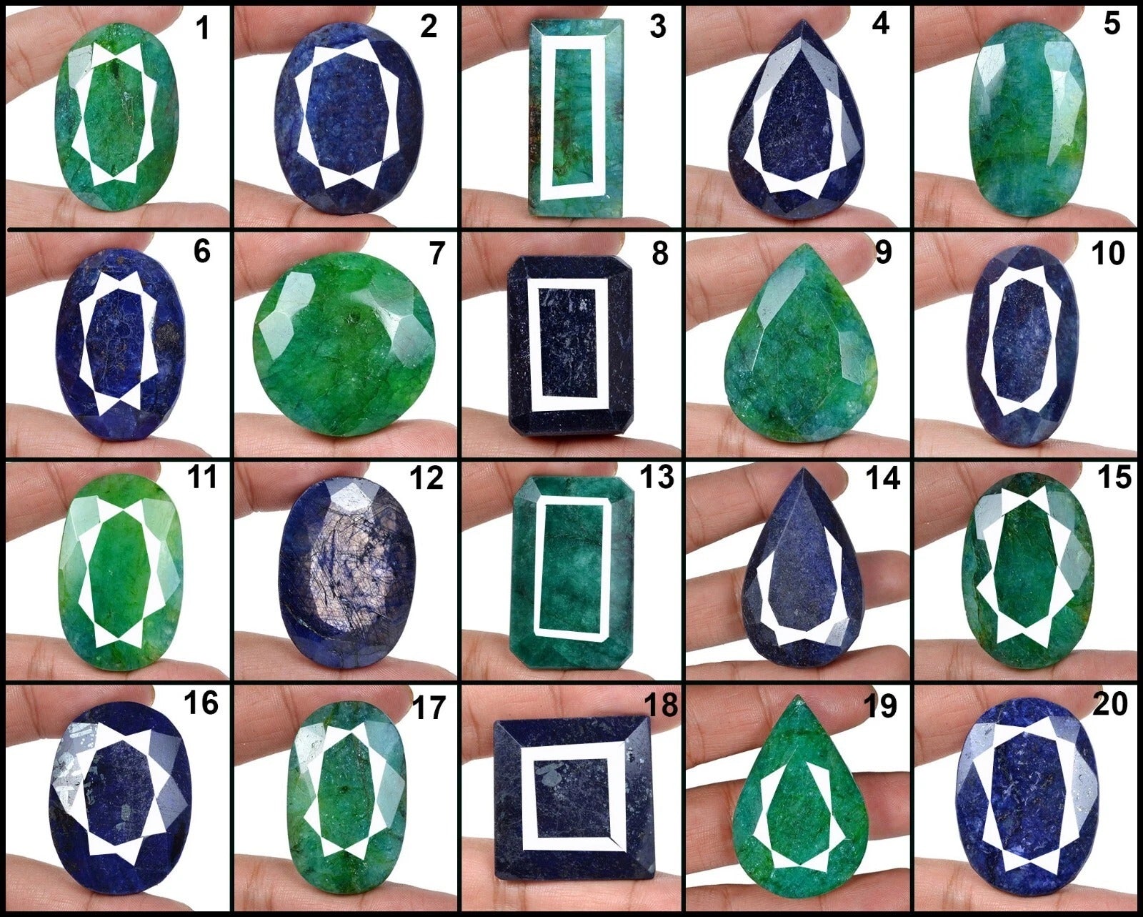 Sapphire Lot, Loose Gemstone, Oval, Pear, Round, Octagon Faceted Cut, Color Enhanced — 20 Pieces, 31mm to 51mm, 3661.70 Ct